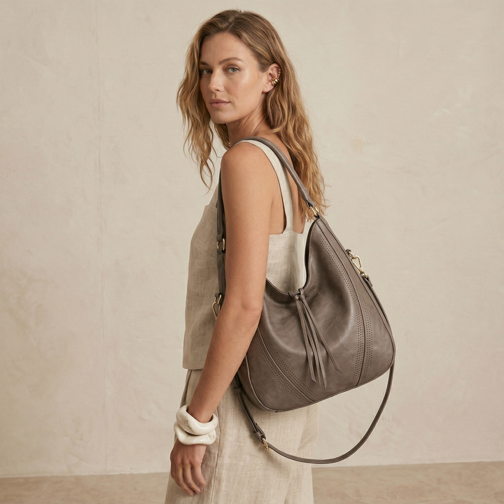 Nord Taschen | Große Hobo-Tasche, Vegan Leder Schultertasche Damen