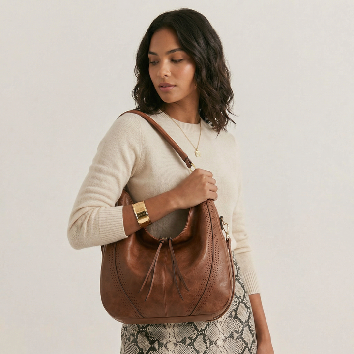 Nord Taschen | Große Hobo-Tasche, Vegan Leder Schultertasche Damen