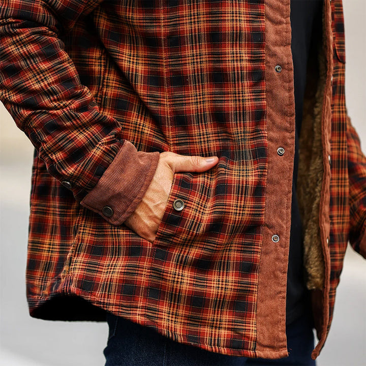 Karierte Sherpa Outdoor Jacke