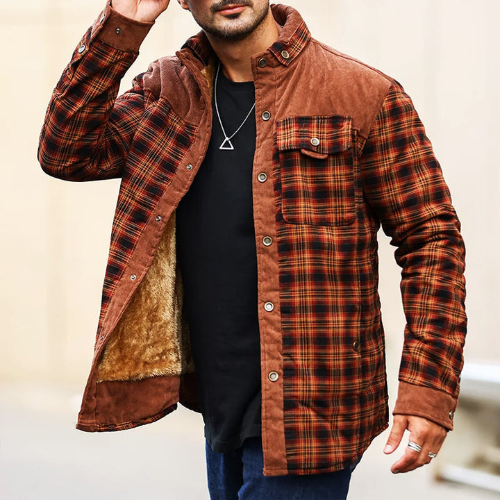 Karierte Sherpa Outdoor Jacke