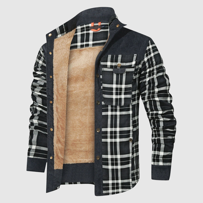 Karierte Sherpa Outdoor Jacke