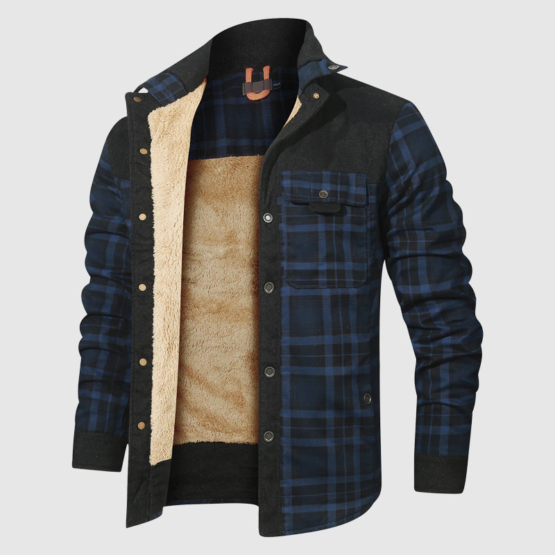 Karierte Sherpa Outdoor Jacke