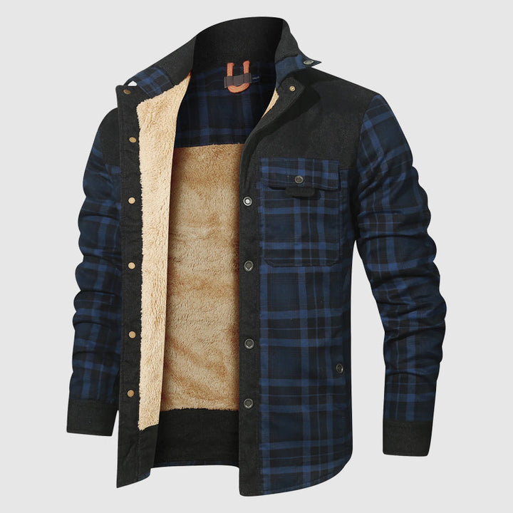 Karierte Sherpa Outdoor Jacke