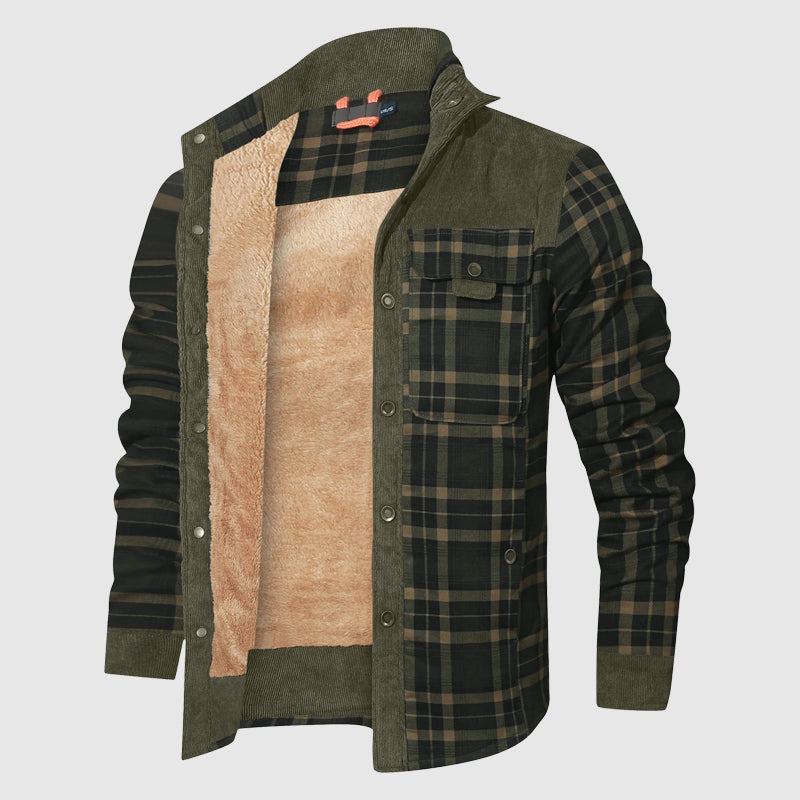 Karierte Sherpa Outdoor Jacke