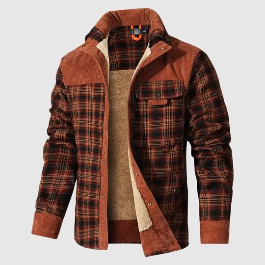 Karierte Sherpa Outdoor Jacke
