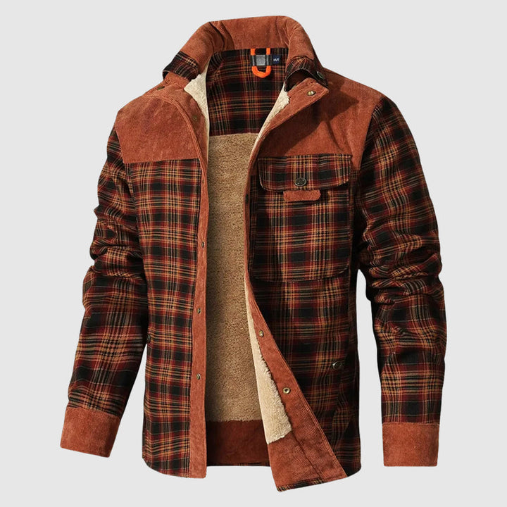 Karierte Sherpa Outdoor Jacke