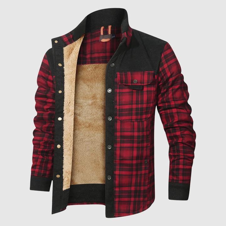 Karierte Sherpa Outdoor Jacke