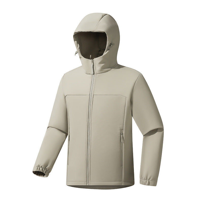 Herren Leichte Softshelljacke mit Kapuze, wind- und wasserabweisender Oberfläche und Reißverschlusstaschen Nord Taschen