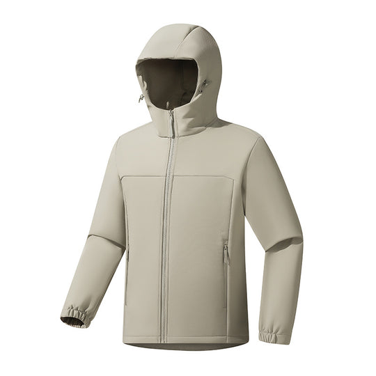Herren Leichte Softshelljacke mit Kapuze, wind- und wasserabweisender Oberfläche und Reißverschlusstaschen Nord Taschen