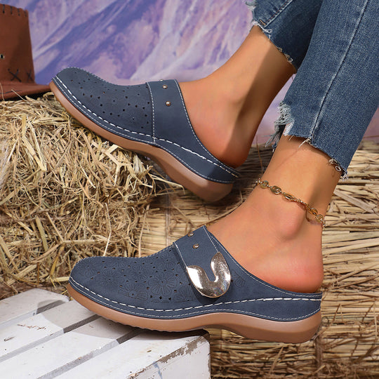 Damen Komfortable Clogs mit blumigen Verzierungen und ergonomischem Fußbett Nord Taschen