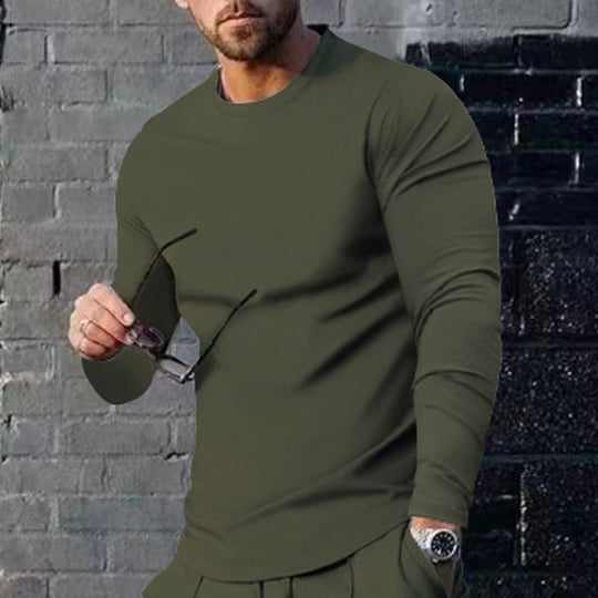 Herren langärmliges T-Shirt mit modischem Schnitt und hochwertigem Baumwollmix