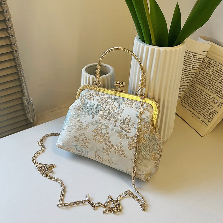 Damen elegante Abendtasche mit goldener Verzierung Nord Taschen