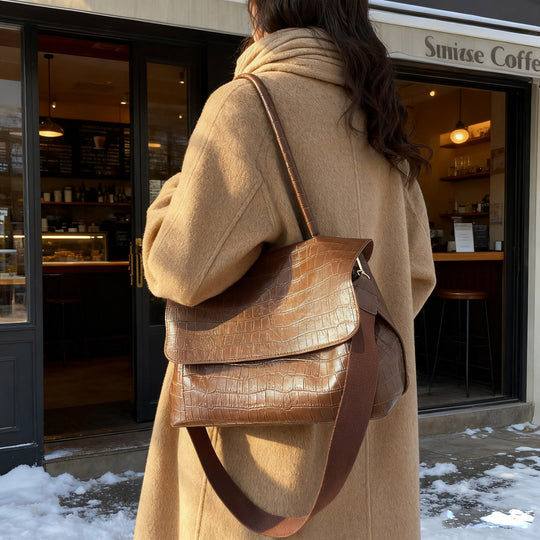 Damen Umhängetasche im eleganten Krokodil-Look mit verstellbarem Schulterriemen Nord Taschen
