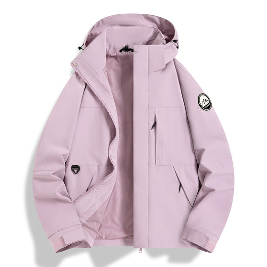 Damen Wasserfeste technische Kapuzenjacke mit verschweißten Nähten und verstellbaren Bündchen Nord Taschen