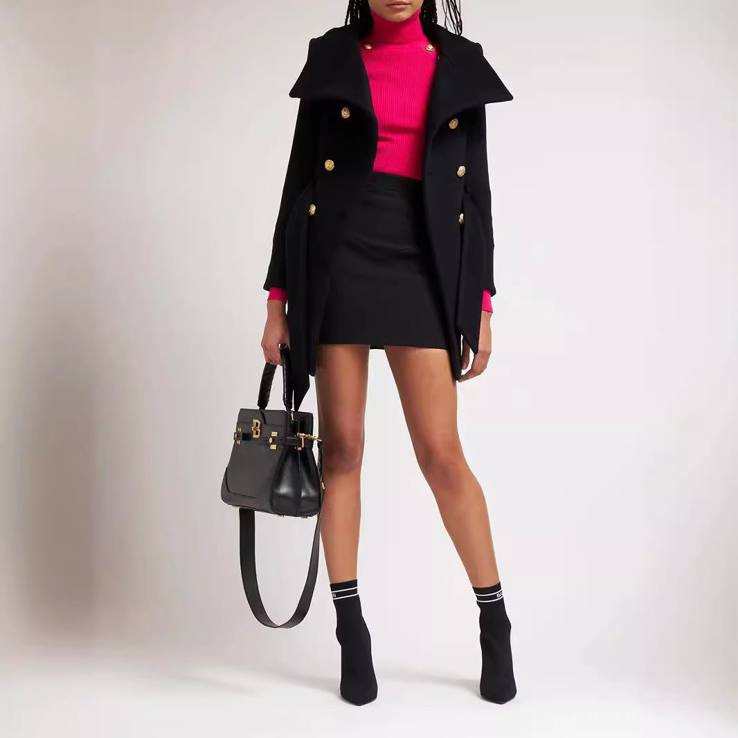 Damen Figurbetonter Minirock mit hoher Taille und cleanem Schnitt Nord Taschen