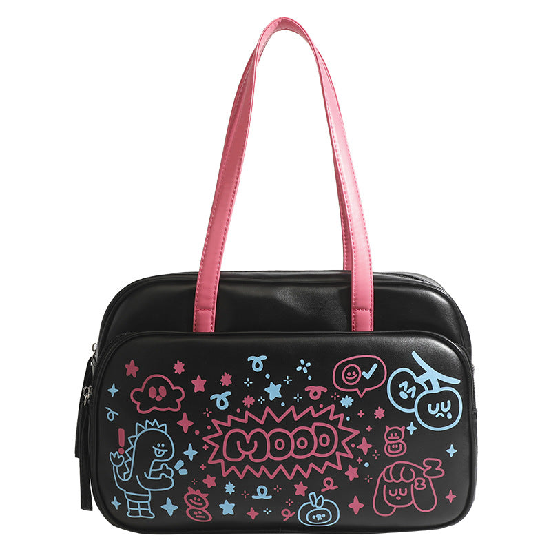 Damen Umhängetasche mit verspieltem Grafikdesign und hochwertigen Kunstledergriffen Nord Taschen