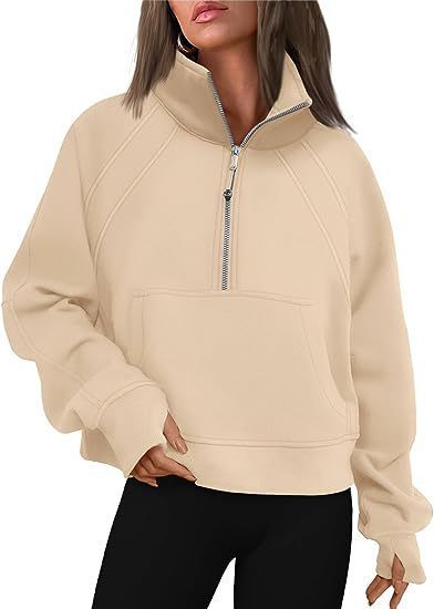 Damen sportlicher Hoodie mit kurzem Reißverschluss und praktischer Kängurutasche Nord Taschen