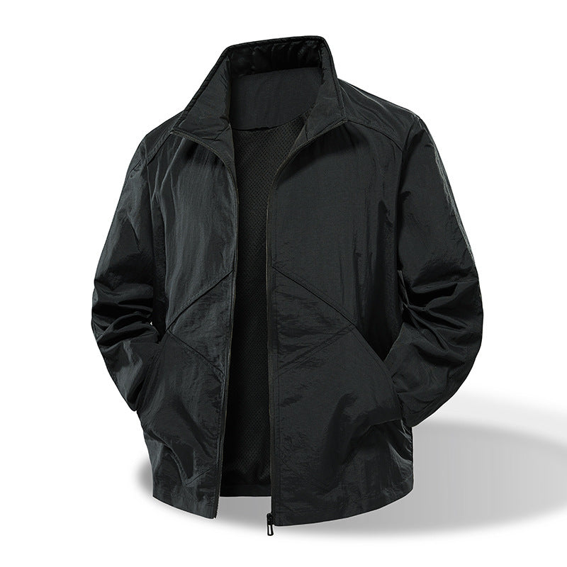 Herren Leichte Windbreaker-Outdoorjacke mit Stehkragen, Zweiwege-Reißverschluss und verdeckten Taschen Nord Taschen
