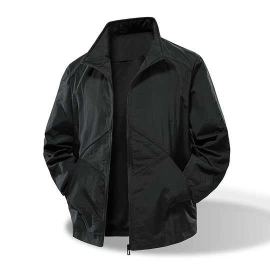 Herren Leichte Windbreaker-Outdoorjacke mit Stehkragen, Zweiwege-Reißverschluss und verdeckten Taschen Nord Taschen