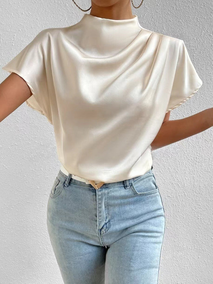 Damen ierte Bluse mit elegantem Stehkragen