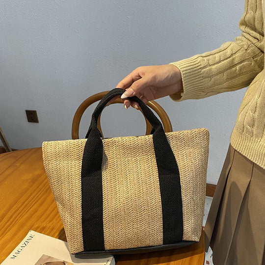 Damen stilvolle Tragetasche aus natürlichem Material Nord Taschen
