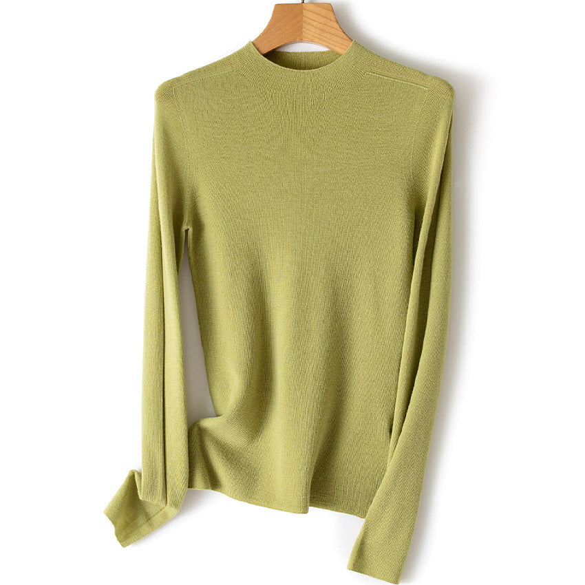 Damen Leichter Feinstrick-Pullover mit kurzem Stehkragen und schmaler Silhouette Nord Taschen