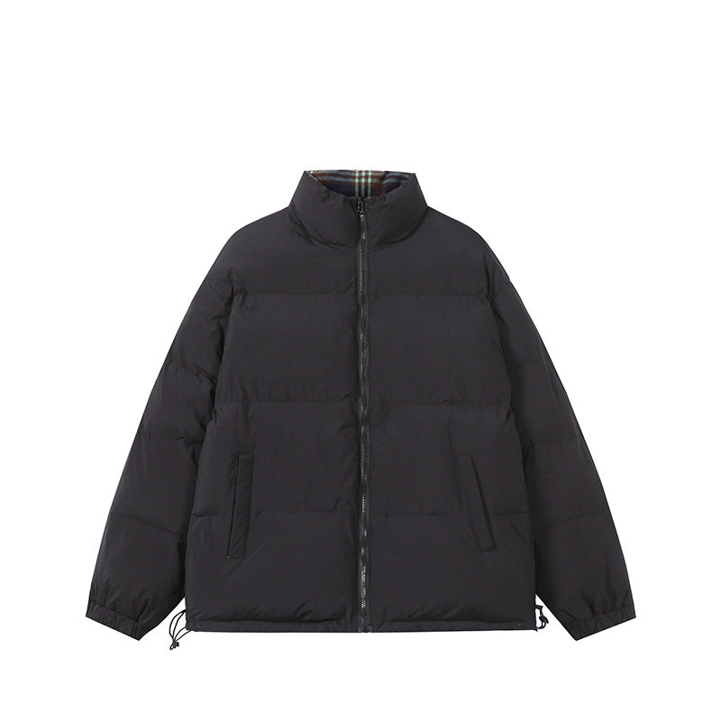Unisex Boxy-Kurzparka mit gesteppter Isolierung, Tunnelzugsaum und kariert gefüttertem Kragen Nord Taschen