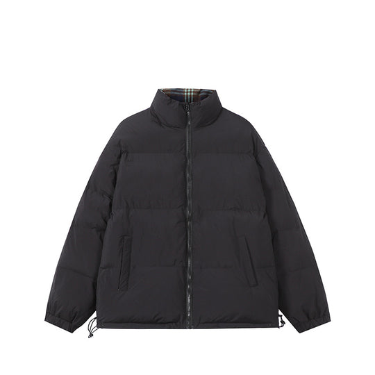 Unisex Boxy-Kurzparka mit gesteppter Isolierung, Tunnelzugsaum und kariert gefüttertem Kragen Nord Taschen