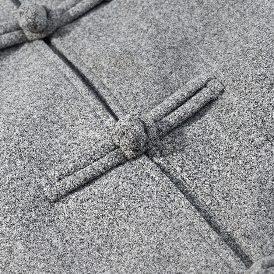 Damen Traditionelle kurz geschnittene Jacke mit Mandarin-Kragen und Knotenverschlüssen Nord Taschen