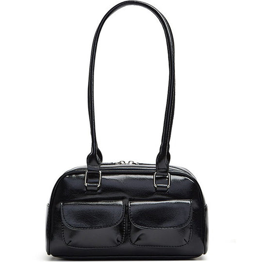 Damen Handtasche mit praktischen Taschen und glänzender Oberfläche Nord Taschen