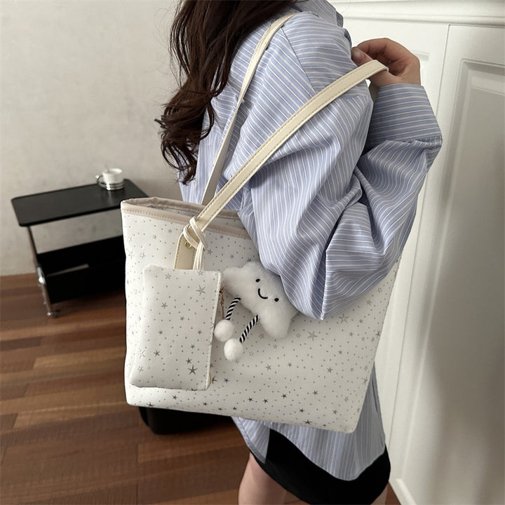 Damen große Tote Tasche mit funkelndem Sternendesign und abnehmbarem Kosmetiktäschchen Nord Taschen