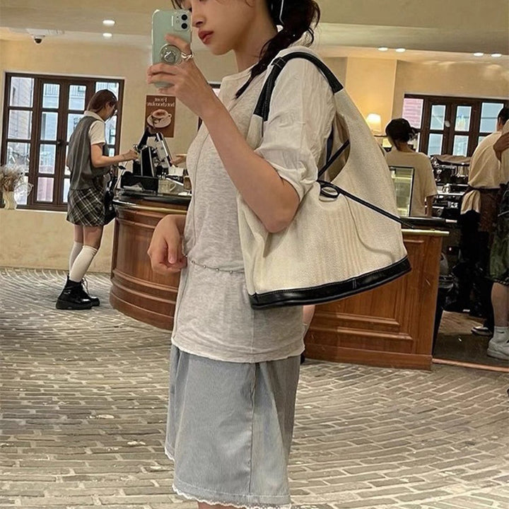 Damen Hobo-Tasche mit modischem Kordelzug und eleganter Struktur Nord Taschen