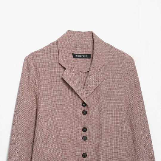 Damen taillierter Hemdblazer aus strukturierter Baumwollmischung mit Knopfleiste Nord Taschen