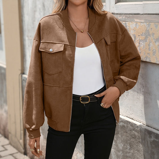 Damen Oversized Bomberjacke Nord Taschen