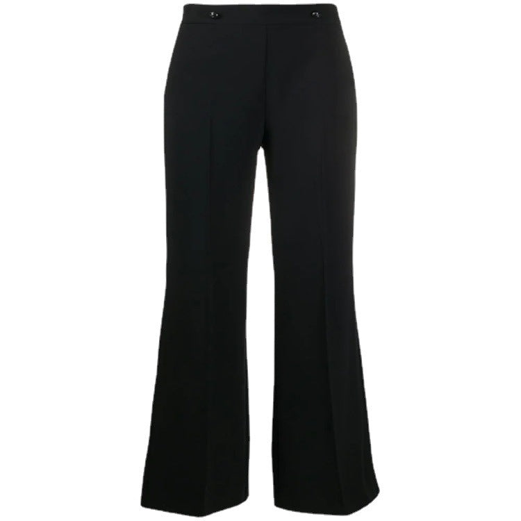 Damen Hochtaillierte Tailoring-Palazzohose mit Bügelfalte und weitem Bein Nord Taschen