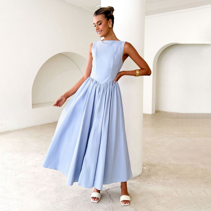 Damen Elegantes Maxi-Kleid mit breitem Rockansatz und taillierter Passform