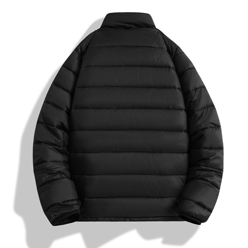 Herren Leichte ultrawarme packbare Steppjacke mit horizontaler Steppung, hohem Stehkragen und Zwei-Wege-Reißverschluss Nord Taschen