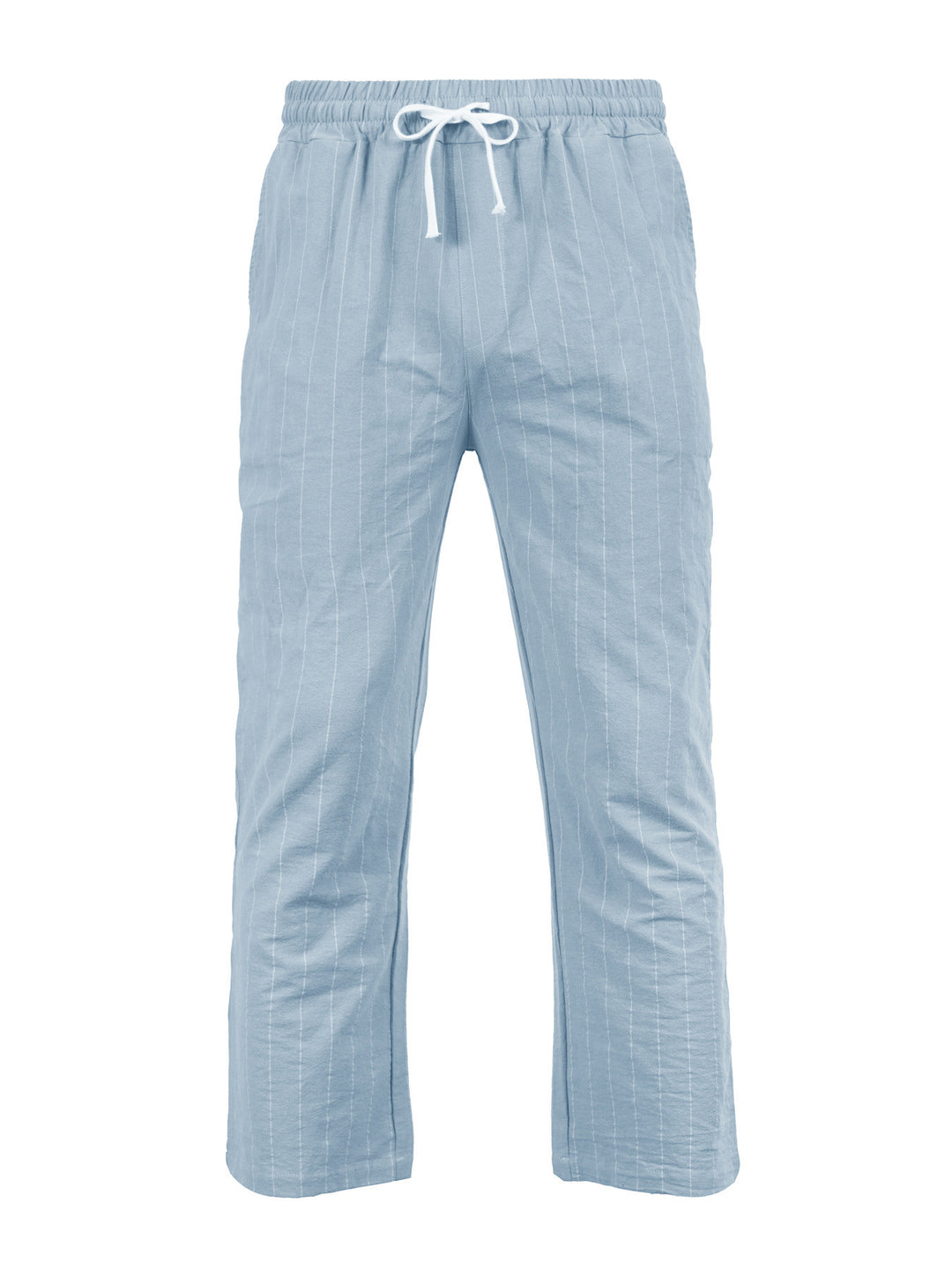Herren Entspannte Pinstripe-Freizeithose mit elastischem Bund und Kordel Nord Taschen