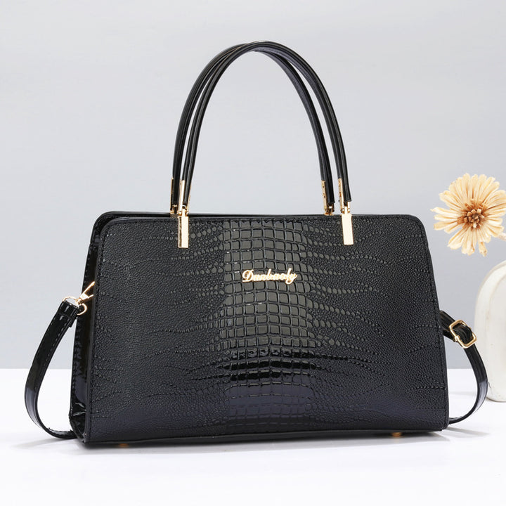 Damen elegante Handtasche mit Krokodilleder-Optik und abnehmbaren Tragegurt Nord Taschen