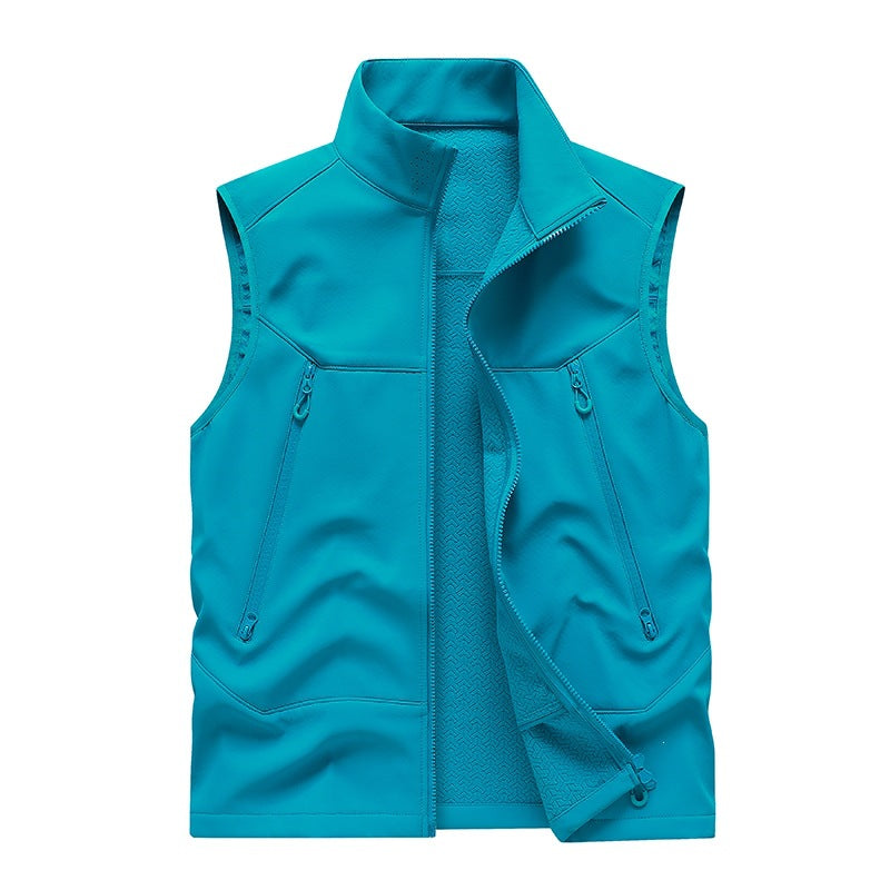 Herren Wasserabweisende Softshell-Weste mit Stehkragen, Reißverschlusstaschen & Atmungsaktivem Futter Nord Taschen