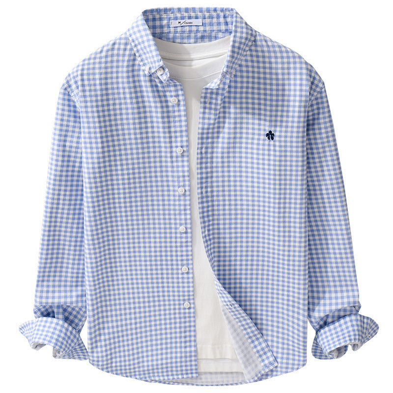 Herren Kariertes Baumwollhemd mit Button-Down-Kragen und relaxed Fit Nord Taschen