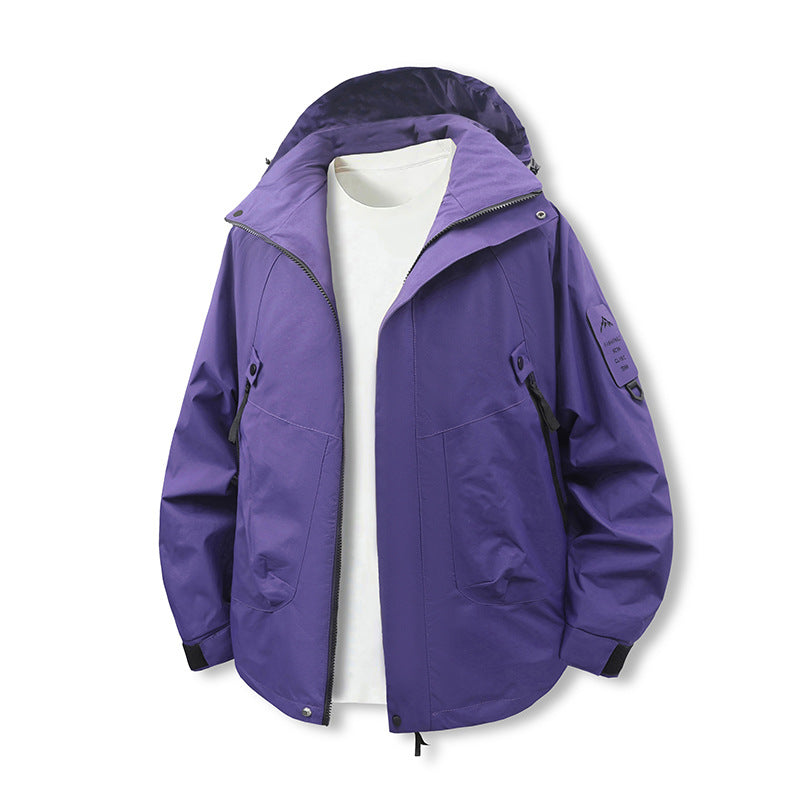 Herren Leichte wasserdichte Outdoorjacke mit Kapuze, Mehrfach-Taschen und verstellbarem Saum Nord Taschen