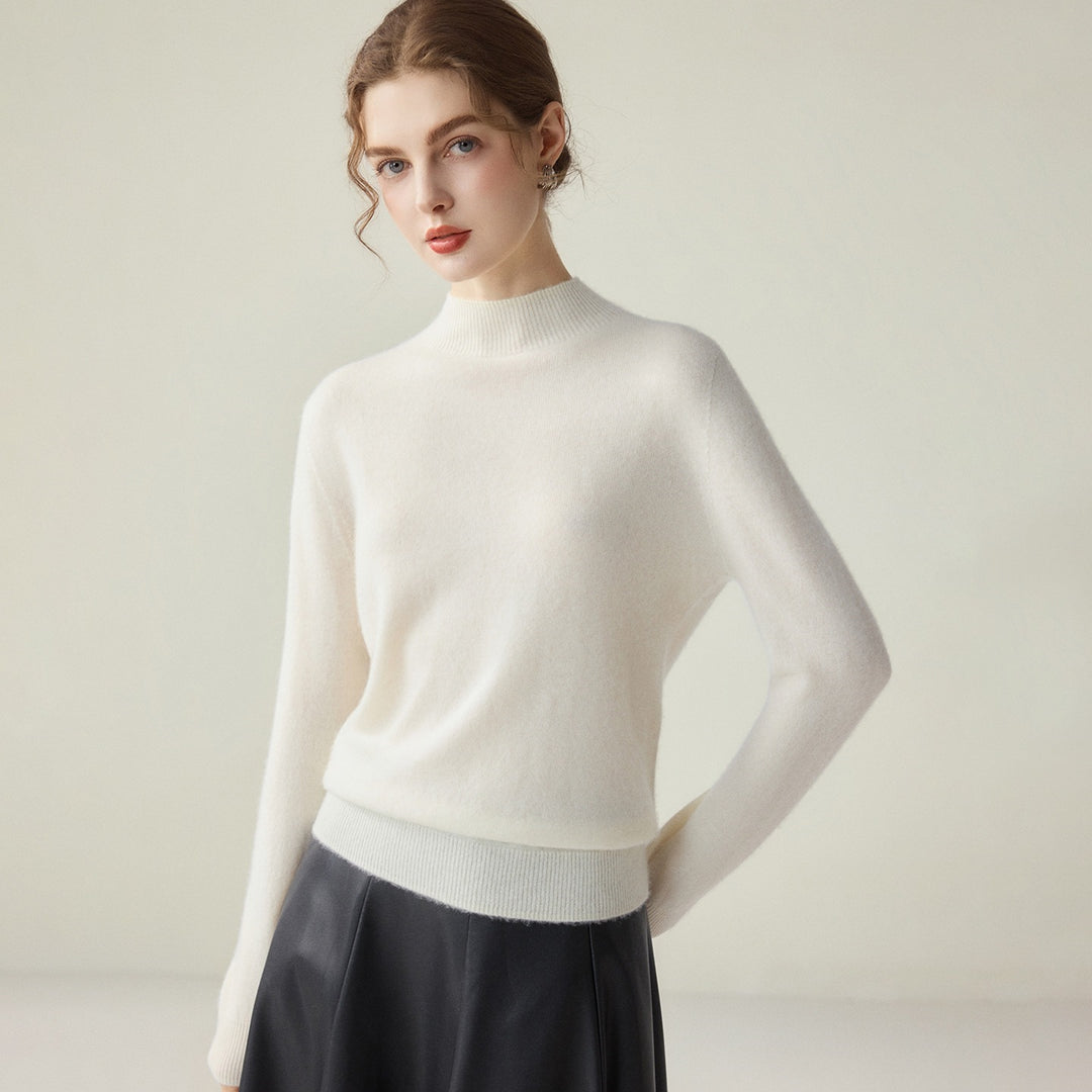 Damen Schmaler Mockneck-Feinstrickpullover mit kaschmirähnlicher Haptik Nord Taschen