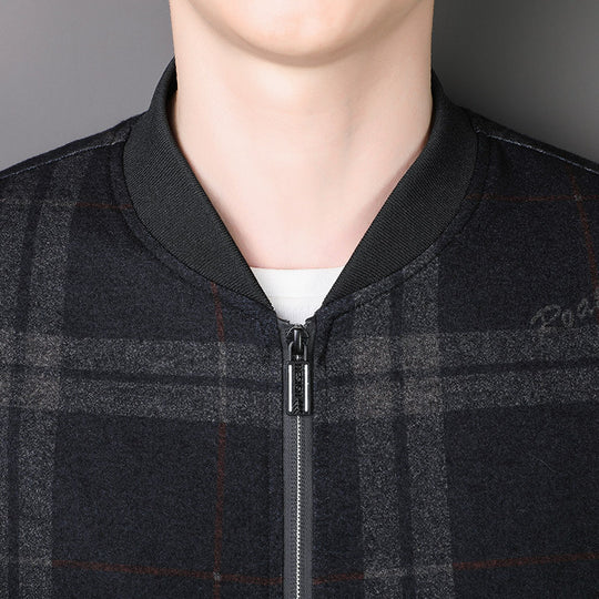 Herren Sportliche Karierte Bomberjacke Nord Taschen