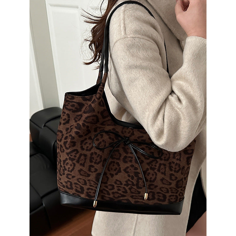 Damen Tote-Tasche mit stilvollem Leopardenmuster und verstellbarem Kordelzug Nord Taschen