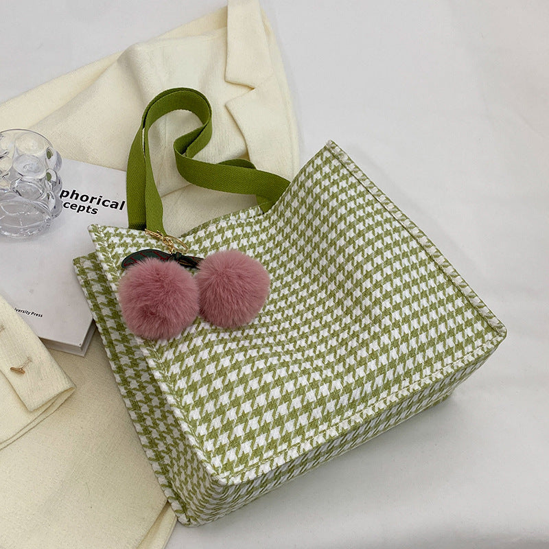 Damen Jute-Shopper im modernen Wabenmuster Nord Taschen