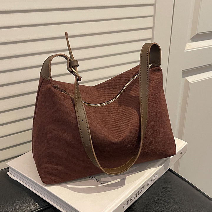 Damen modische Umhängetasche aus weichem Veloursleder Nord Taschen