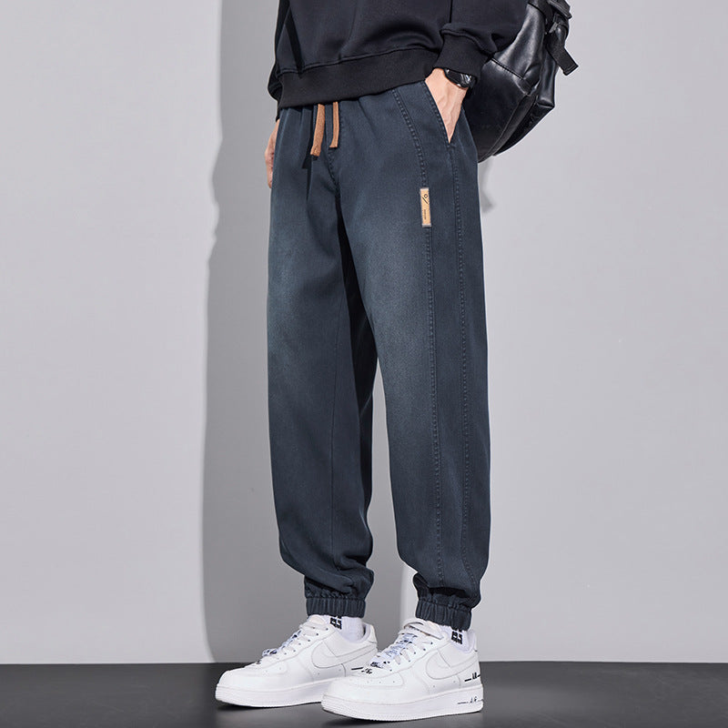 Herren Relaxed-Fit Jogginghose im Denim‑Look mit elastischem Bund, Tunnelzug und geripptem Beinabschluss Nord Taschen