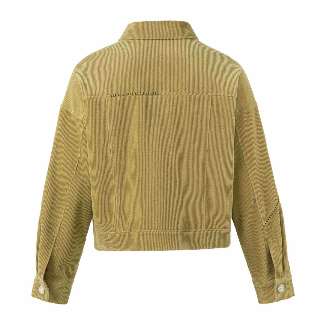 Damen Kurz geschnittene Cord‑Truckerjacke im Boxy‑Cut mit Pattentaschen Nord Taschen