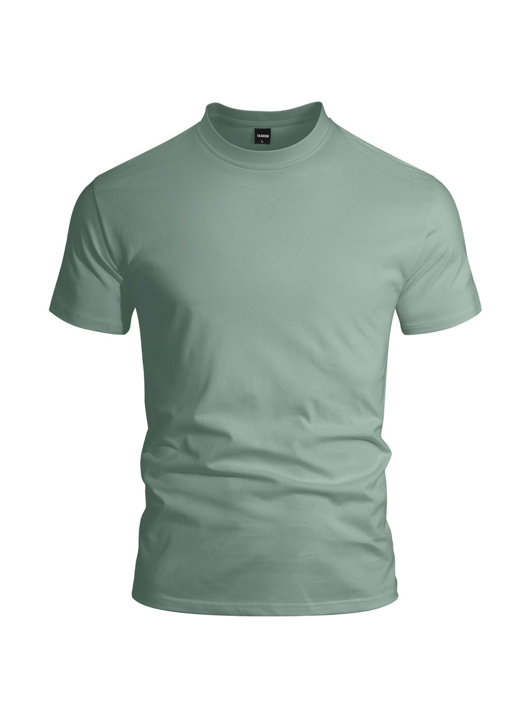 Herren nan eng anliegendes Rundhals-Basicshirt aus Singlejersey mit verstärktem Nackenband